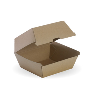 BioPak Disposable Large Kraft Hamburger Box
