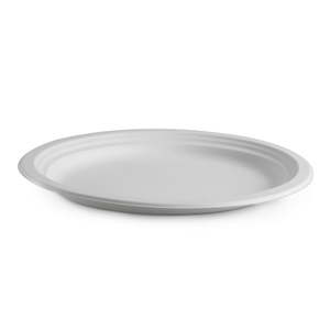 Sugarcane Plates: BioPak 12.5x10" Oval BioCane Plate