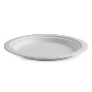 Sugarcane Plates: BioPak 9" Round BioCane Plate