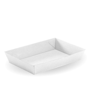 Bioboard Trays: BioPak Tray #4 White BioBoard Tray
