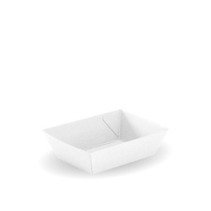 BioPak Tray #1 – White Disposable Takeaway Food Tray