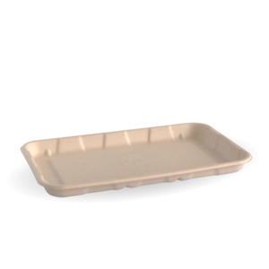 Sugarcane Produce Trays: BioPak 8x5" BioCane Produce Tray