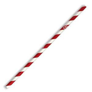 BioPak 6mm Regular Red Stripe BioStraw