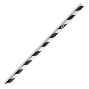 BioPak 6mm Regular Black Stripe BioStraw