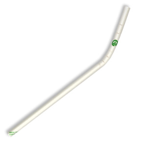 Paper Regular Biostraws: BioPak 6mm Regular Bendy White BioStraw
