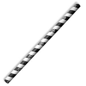 Paper Jumbo Biostraws: BioPak 10mm Jumbo Black Stripe BioStraw