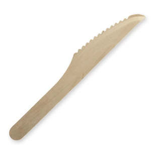 Wooden Cutlery: Biopak 16cm Unbranded Wooden Knife Bulk Pack
