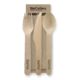 BioPak 16cm Wood Knife, Fork, Spoon & Napkin Set