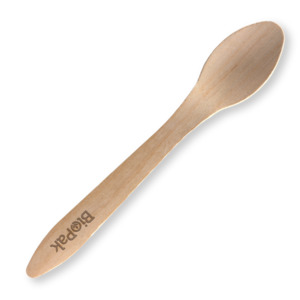 BioPak 19cm Coated Wooden Disposable Spoon