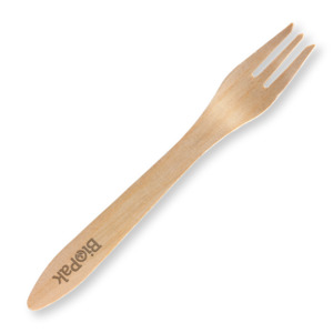 BioPak 19cm Coated Wooden Disposable Fork