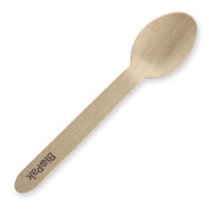 BioPak 16cm Coated Wooden Spoon