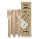 BioPak 16cm Wood Knife,Fork,Spoon,Napkin,Salt and Pepper Set