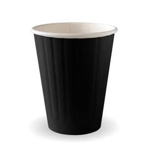 BioPak 255ml / 8oz (80mm) Black Aqueous Double Wall BioCup