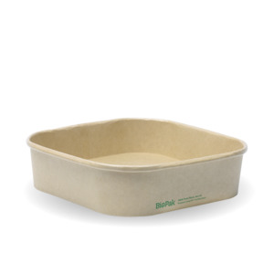BioPak 750ml Kraft BioBoard Square Takeaway Base