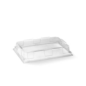 Bioboard Sushi Trays: BioPak Small BioBoard Sushi Tray PET Lid