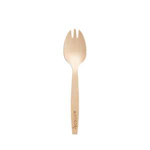 Wooden Cutlery Skewers: 15cm Wooden Spork