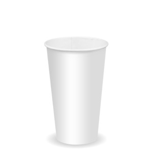 White Paper Cold Biocups: BioPak 500ml / 16oz (90mm) White Cold Paper BioCup