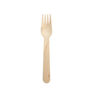Economy Wooden Cutlery: 16cm Wooden Fork - Unbranded Economy