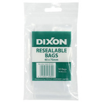 Products: Dixon zip lock bags 65 x 75mm pack 50