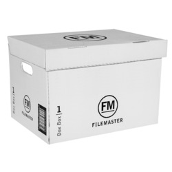 Filing: Filemaster archive box No.1 387l x 284w x 250dmm white