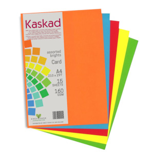 Kaskad A4 Coloured Card 160gsm 15 Pack
