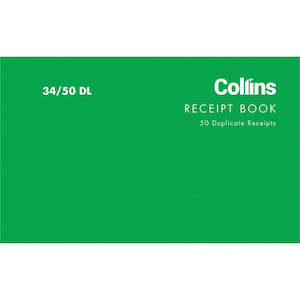 Stationery Account Books: Receipt Book Collins 34/50 Dl 50Lf