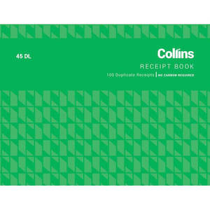 Stationery Account Books: Receipt Book Collins 45 Dl 100Lf Ncr