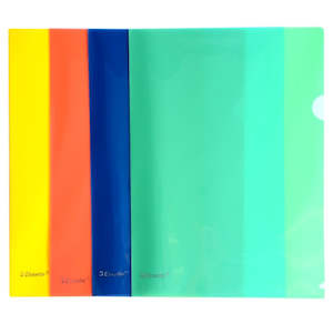 Stationery Filing Document Wallets: L Shape Pockets Esse A4 Hduty Asst Pk 12
