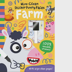 Farm Wipe Clean Sticker Funny Faces