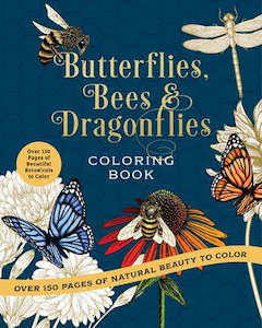 Butterflies, Bees and Dragonflies Adult Colouring Book