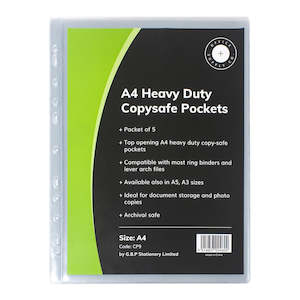 Stationery Filing Filing Accessories: OSC Copysafe Pockets Heavy Duty A4, Pack of 5
