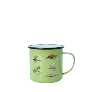 Enamel Mug Fly Fishing Green - Moana Rd