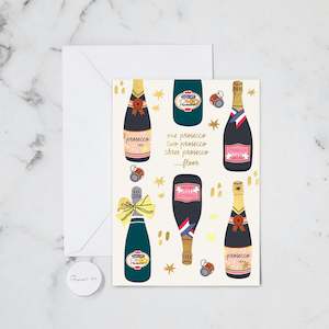 PROSECCO GOLD GREETING CARD