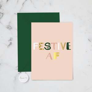 Christmas Holiday Cards: FESTIVE AF FOIL CARD