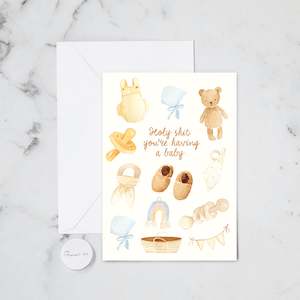 Kids Baby Cards: BABY ESSENTIALS GREETING CARD