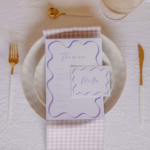Bridal Shower: 'CRAZY FOR YOU' MENU & PLACE NAME SET
