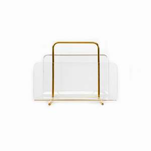 Stationery New Arrivals: Acrylic Gold Magazine Holder