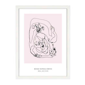 CUSTOM MINIMAL TURN YOUR KIDS ART INTO A PRINT PINK