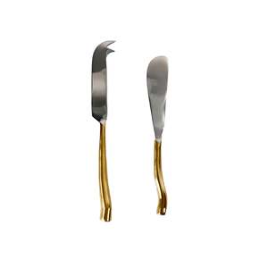 Gifts For Her: Gold Cheese Knives Set of 2