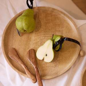 Gifts For Her: Wooden Circle Tray - Natural