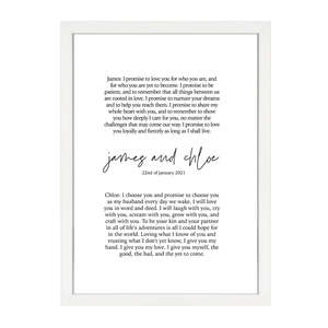 CUSTOM MODERN VOWS PRINT