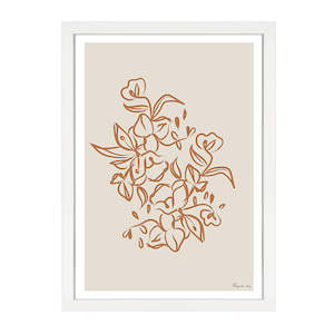 Sale: PAINTED FLOWER PRINT NATURAL