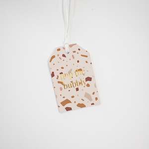 POP THE BUBBLY TERRAZZO GIFT TAG