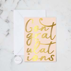 Wedding Cards: CONGRATS BLUSH FOIL