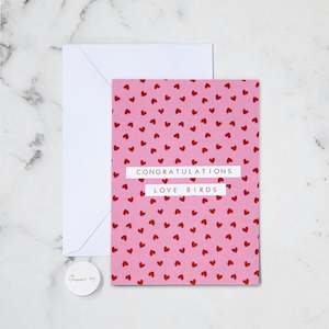 Wedding Cards: CONGRATULATIONS LOVE BIRDS GREETING CARD