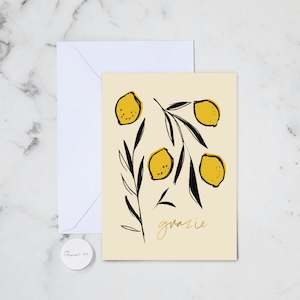 GRAZIE LEMONS GREETING CARD
