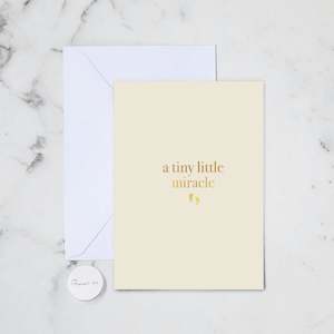 Kids Baby Cards: TINY LITTLE MIRACLE GREETING CARD