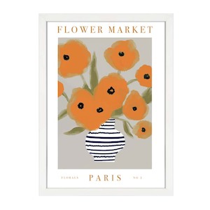 Floral: FLOWER MARKET PARIS ORANGE PRINT