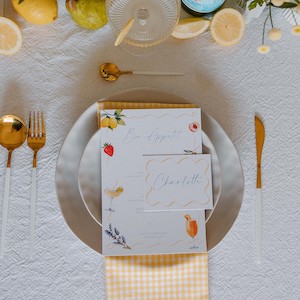 Baby Shower: 'LIMONE' MENU & PLACE NAME SET