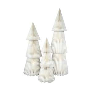 Paper Christmas tree bundle, Beige x 3
